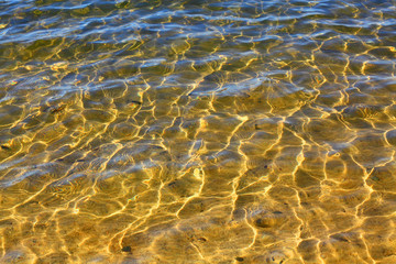 Natural background with pure water in lake.