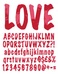 Hand drawn alphabet.