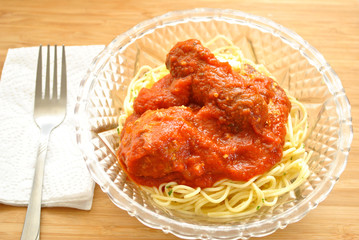 A Served Bowl of Pasta, Meatand Sauce