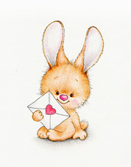 cute bunny with envelope - 62990712