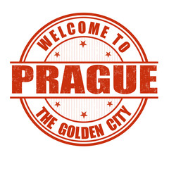 Welcome to Prague stamp
