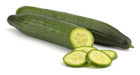 Fresh cucumber isolated on white background