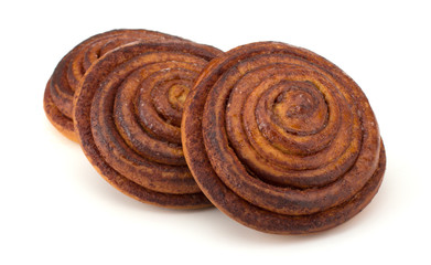 Cinnamon buns isolated on white background