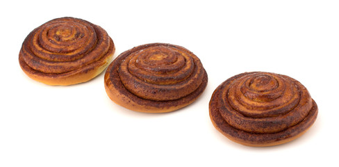 Cinnamon buns isolated on white background