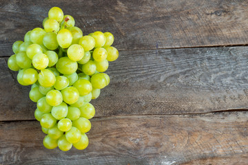 Grapes on a wooden table 