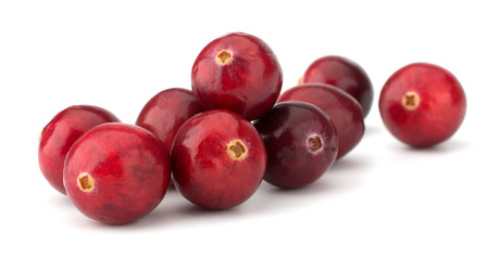 Cranberry isolated on white background closeup