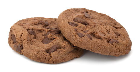 Chocolate homemade pastry biscuits isolated on white background