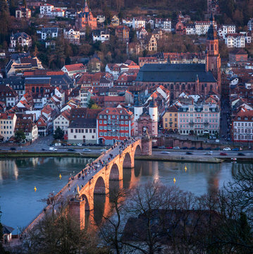 Blick vom Philosophenweg auf die Heidelberger Altstadt