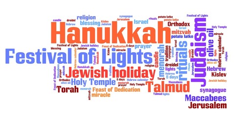 Hanukkah - word cloud illustration