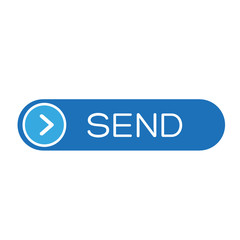 Blue send button, mail mesage vector