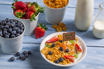 Healthy breakfast ready to eat