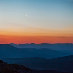 Majestic sunset in the mountains landscape