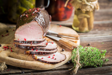 Fresh piece of smoked ham