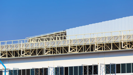 construction site for metalsheet roof prepare