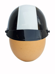 egg in helmet