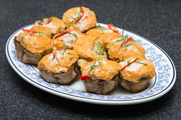 Steamed fish with curry paste