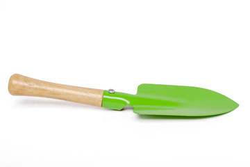 small gardening shovel isolated on a white background.