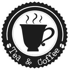 A tea and coffee label