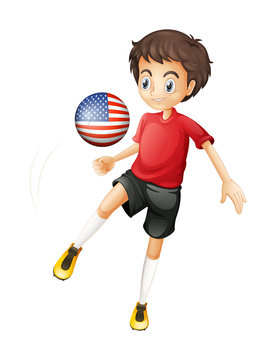 A man playing with the ball from the United States