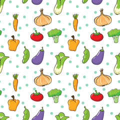 Seamless design with vegetables and spices