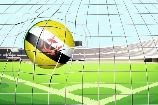 A soccer ball with the flag of Brunei