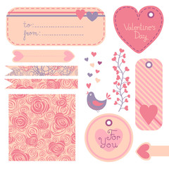 Valentine's Day set of design elements