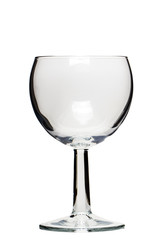 empty glass of wine isolated on a white background.