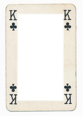frame from old  king of clubs playing card. Isolated - 62998552