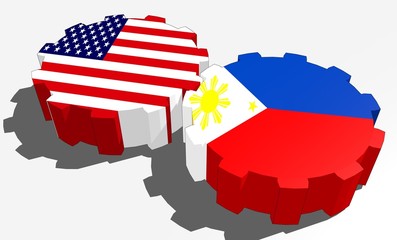 usa and phillipines national flags 