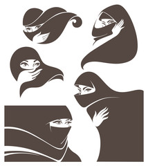 beautiful face of arabic muslim woman
