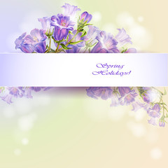 Spring flowers invitation template card