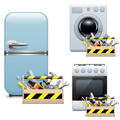 Vector Household Appliance Repair Icons