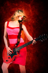 Naklejka premium Guitar girl