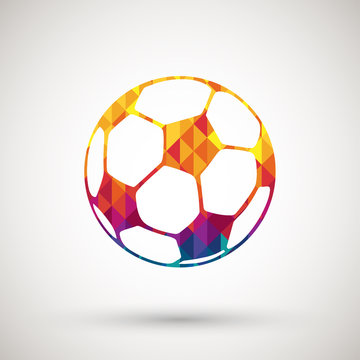 football symbol with colorful diamond