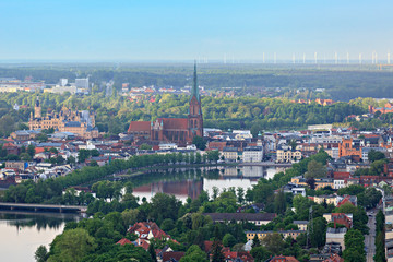 Fototapeta na wymiar Schwerin, Luftaufnahme Innenstadt, Dom, Schloss