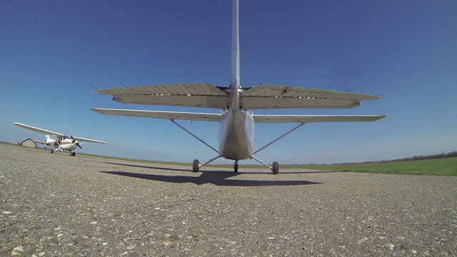 Small Plane Ready to Take Off