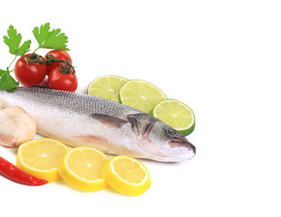 Fresh mackerel fish with lemon  and lime