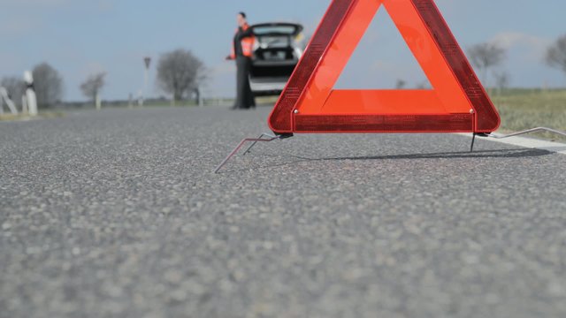 car breakdown on a country road