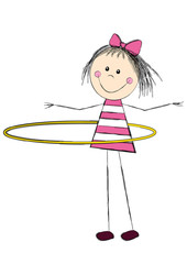 Obraz premium Cute little girl with hoop