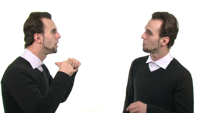 Two identical businessmen