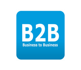 Fototapeta premium Etiqueta tipo app azul simbolo B2B