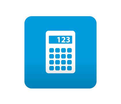 Etiqueta tipo app azul simbolo calculadora