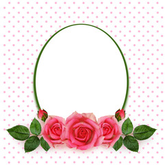 Rose flowers arrangement and frame