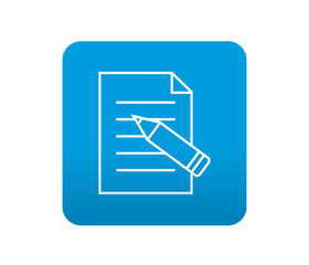 Etiqueta tipo app azul simbolo editar documento