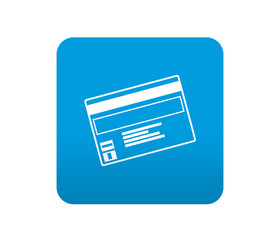 Obraz premium Etiqueta tipo app azul simbolo tarjeta de credito