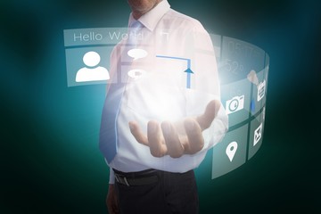 Businessman presenting interface