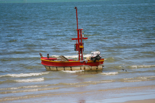 Alone  landing boat on beach