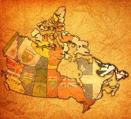 newfounland and labrador on map of canada