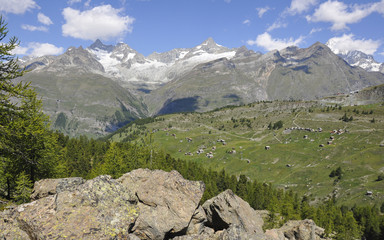 Zermatt, Bergdorf, Findel, Sunegga, Schweizer Alpen, Sommer