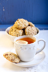 Cup of tea with lemon